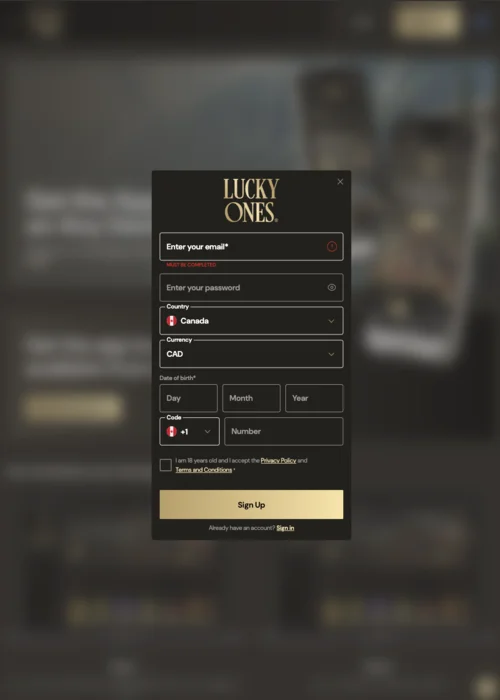 Register Lucky Ones Casino<